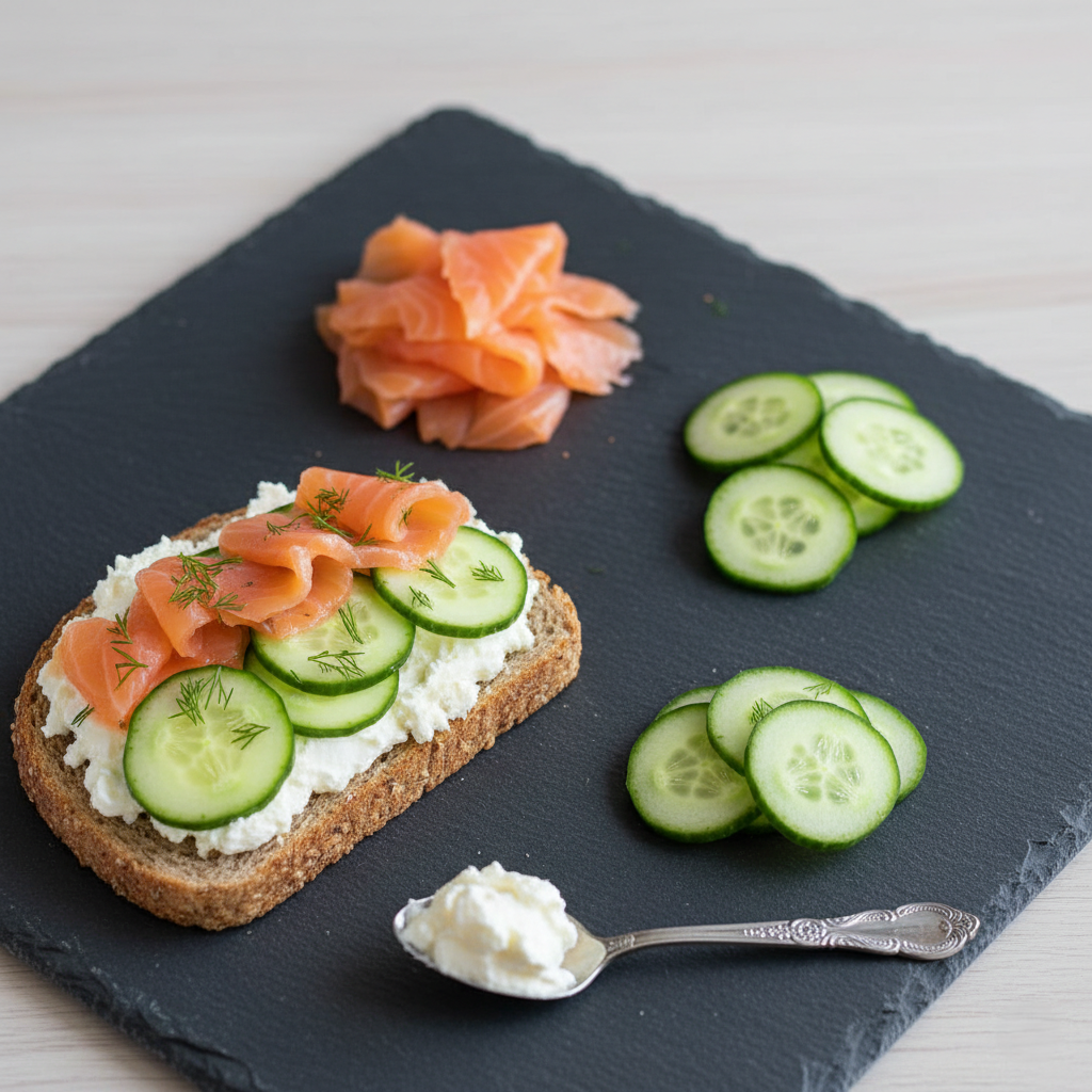 Легкий Завтрак с Лососем и Творожным Сыром