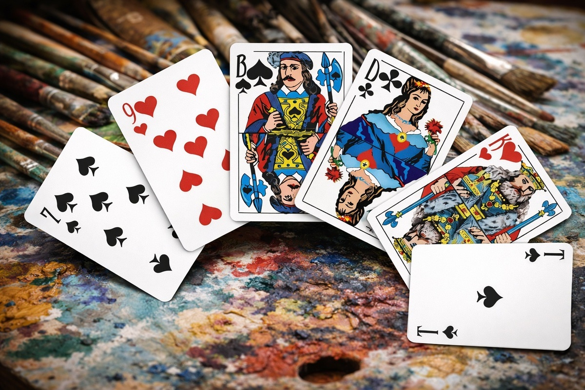    Автором рисунков на игральных картах является Адольф Иосифович Шарлемань