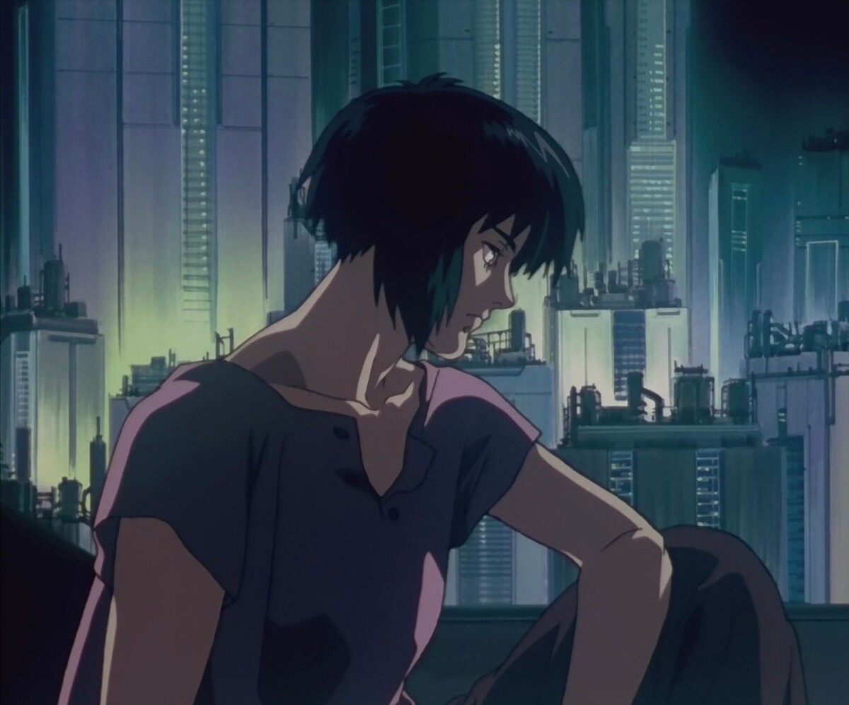 картинка из открытых источников , кадр из аниме "Призрак в доспехах"