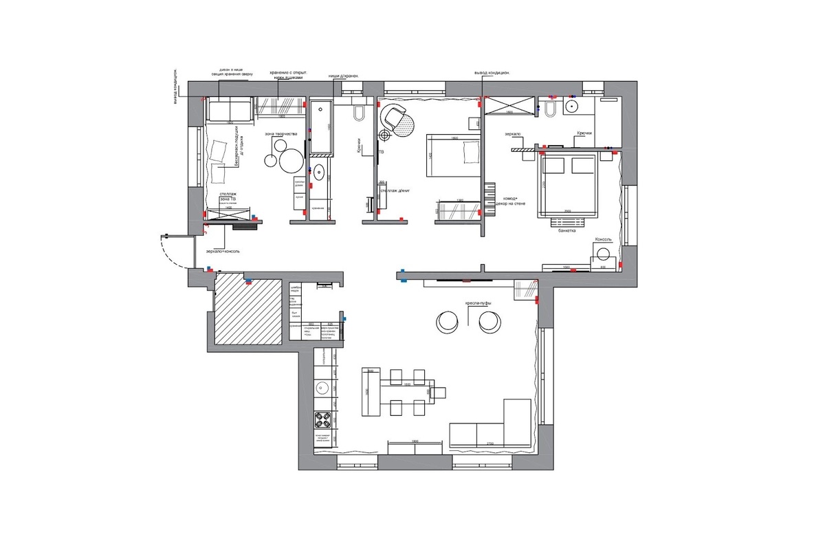 Планировочное решение и расстановка мебели