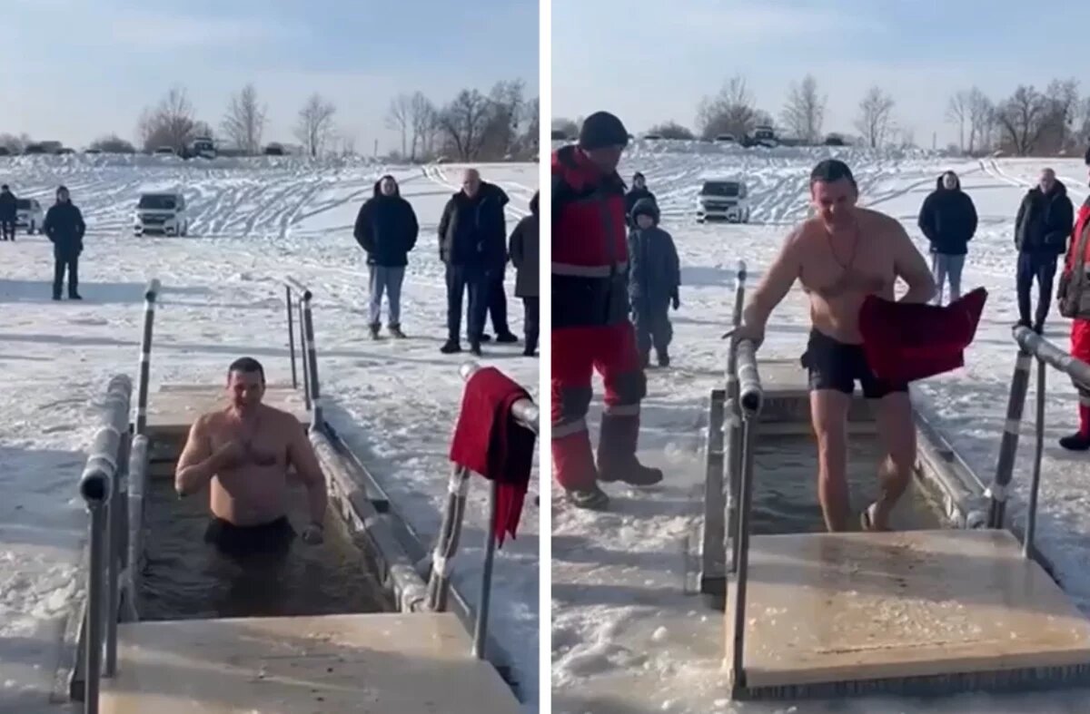    Губернатор Хабаровского края окунулся в прорубь на Крещение