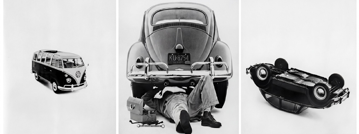 Фрагменты рекламной кампании Volkswagen Think Small (1959)