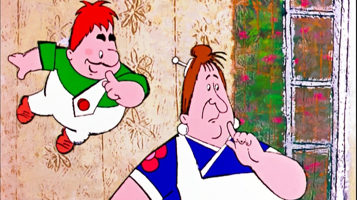 Кадр из мультфильма «Карлсон вернулся» Бориса Степанцева, 1970