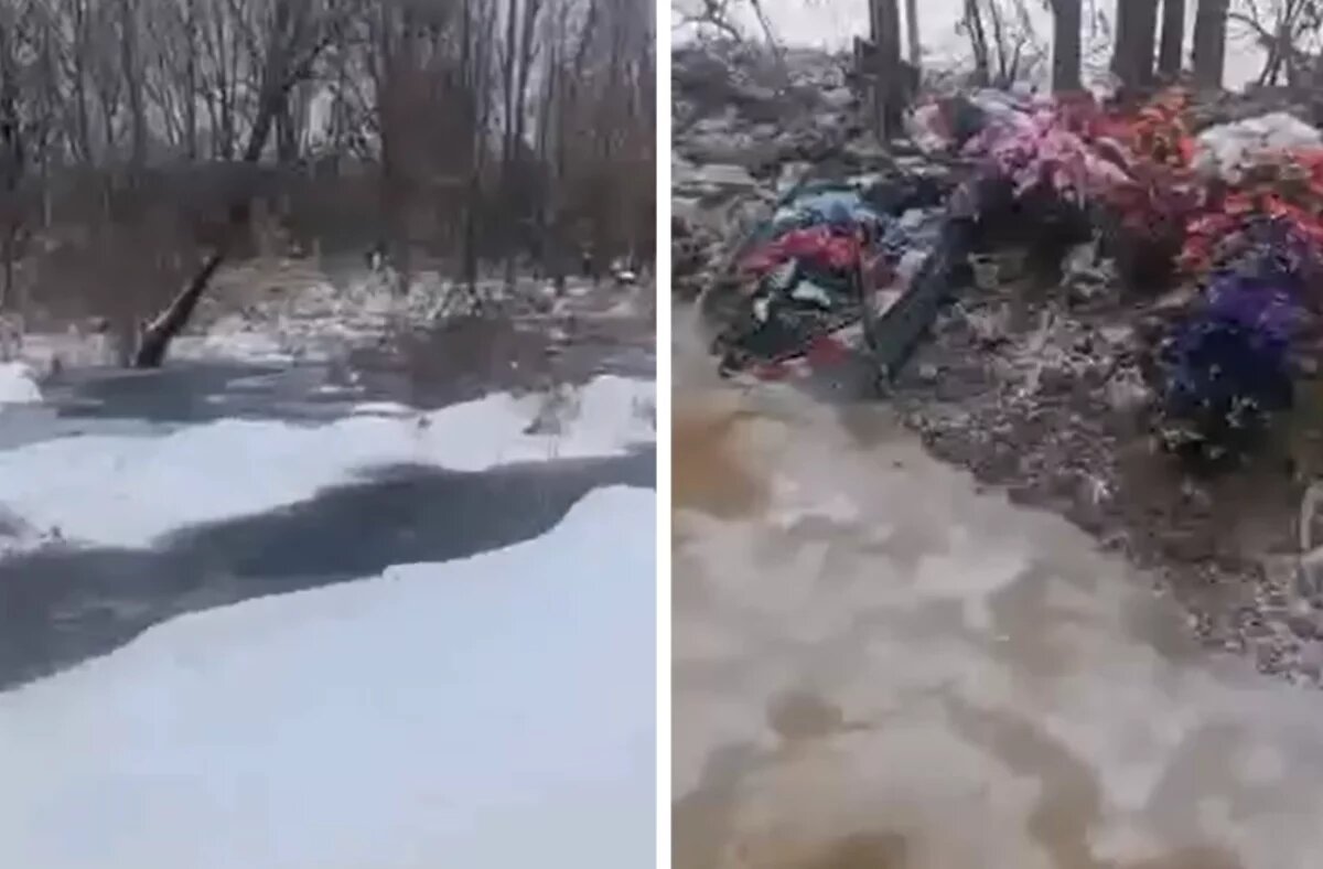    Кладбище под Хабаровском затопило фекалиями