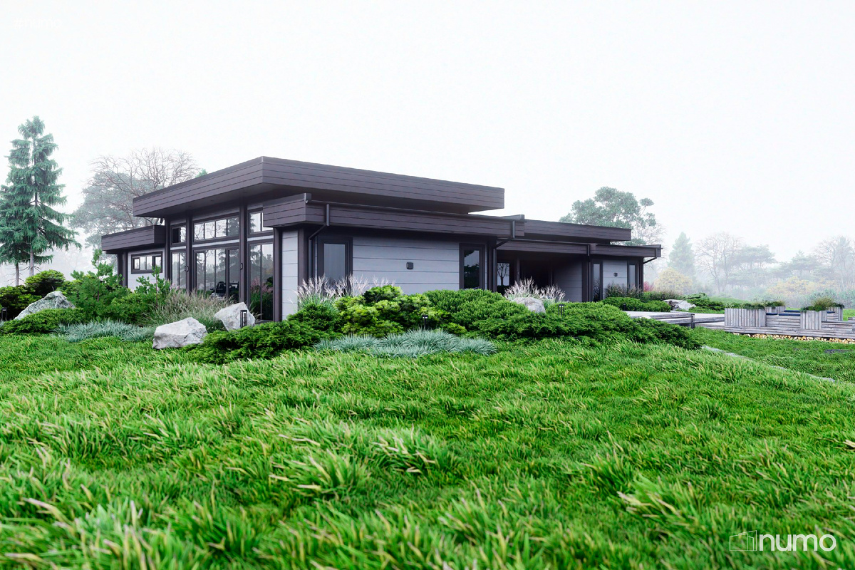 Стильный проект дома из клееного бруса