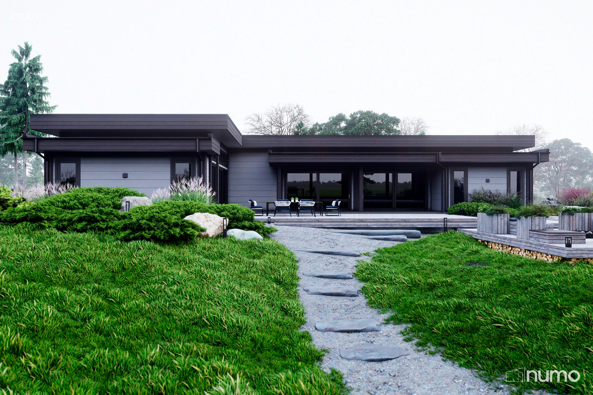 Проект современного дома из клееного бруса