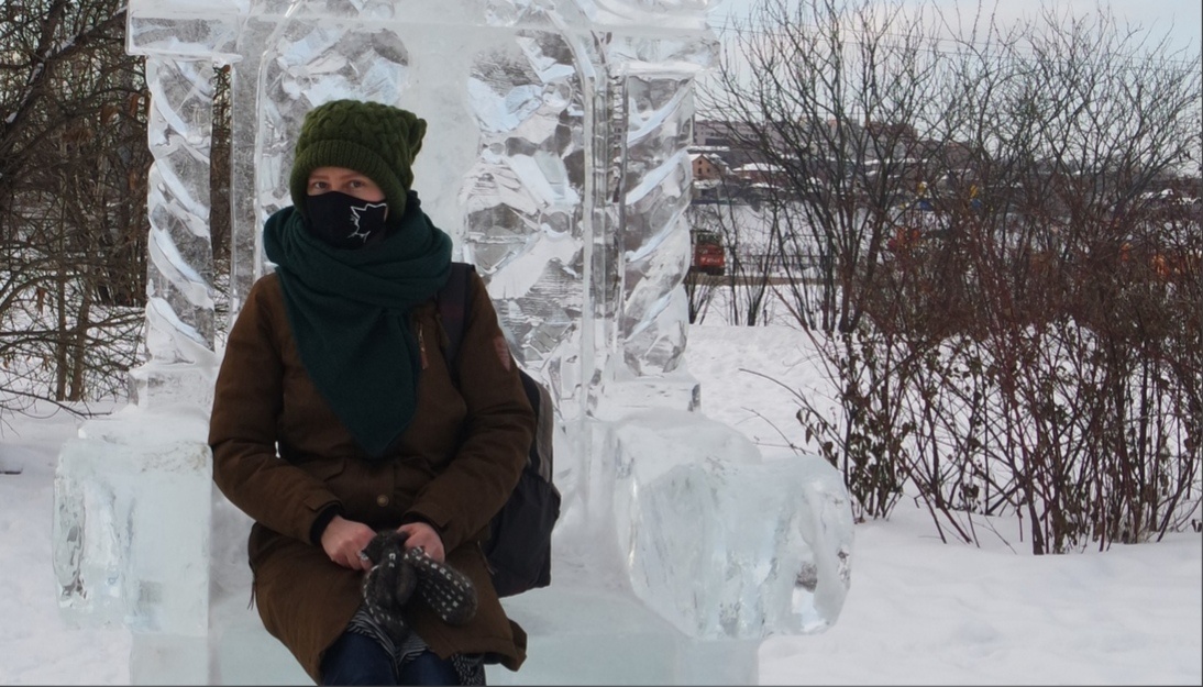 ледяной трон на острове Конный, зима 2020-2021-ого