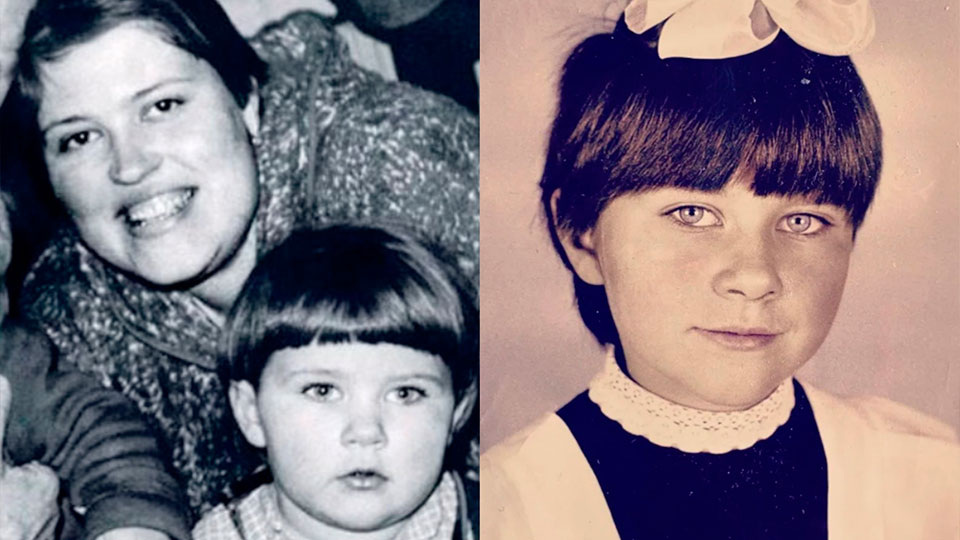 Екатерина Порубель в детстве с мамой