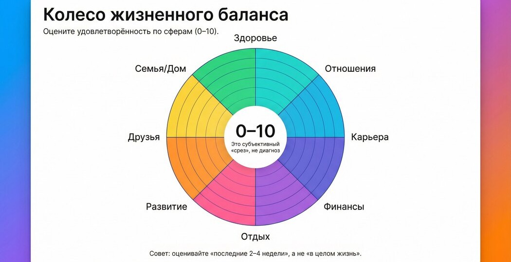 Как правильно работать с колесом жизненного баланса: техники, методики, вопросы