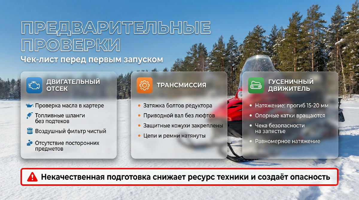 Предварительный чек-лист по мотобуксировщикам