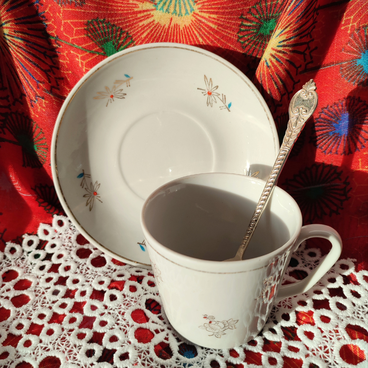 Блюдце Золотые ромашки, Пролетарий, 1958-67 гг, 200 р