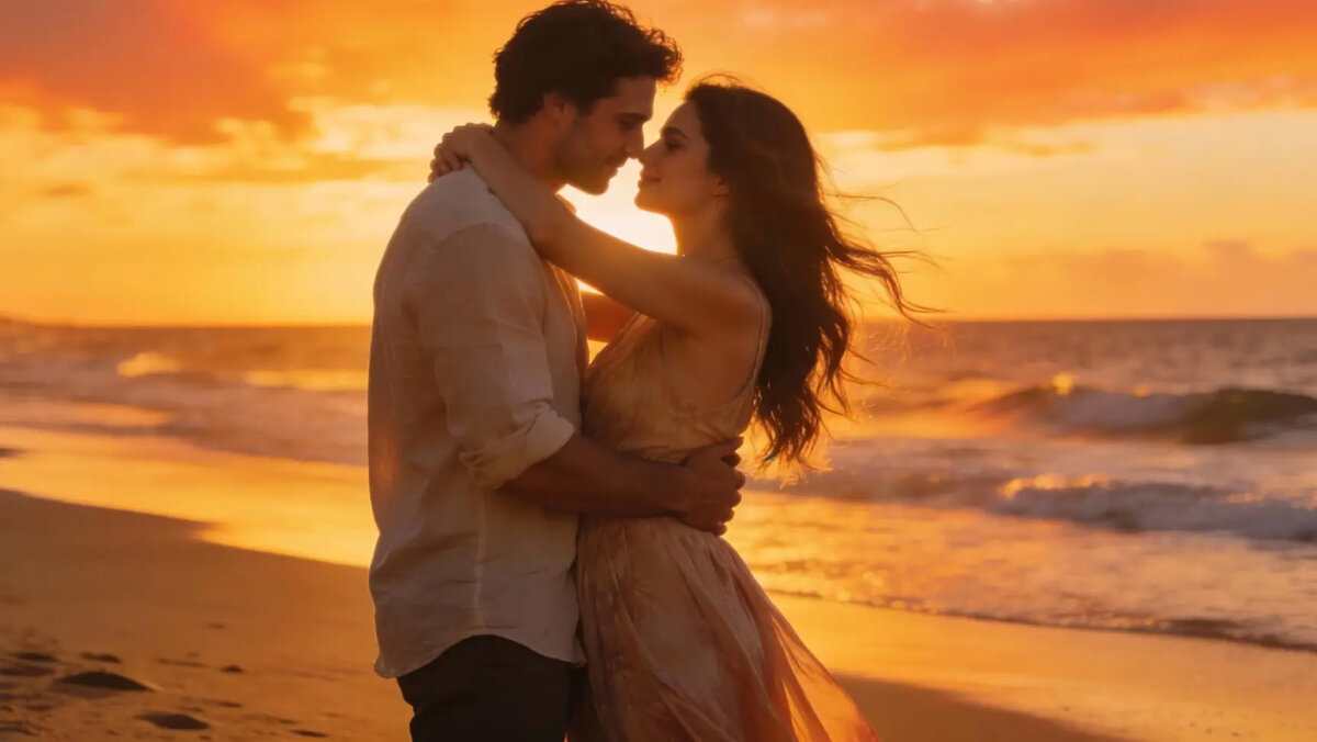 Влюбленные на берегу моря