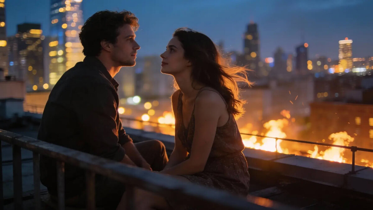 Сияние ночного города в глазах любимого человека