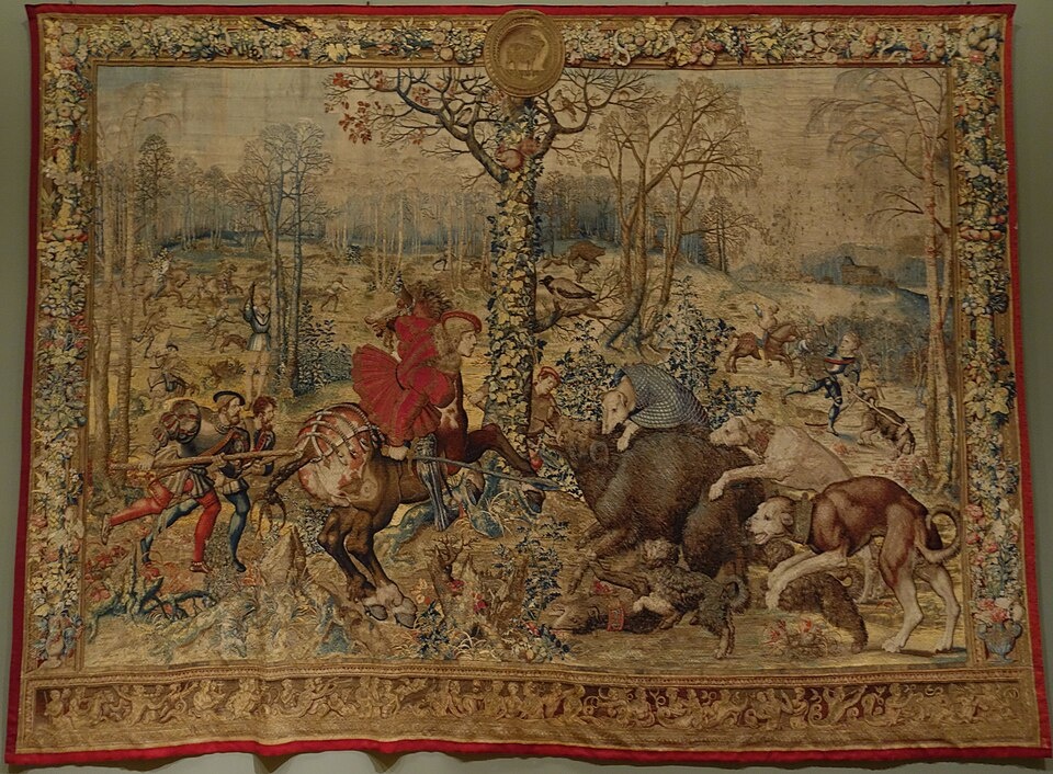  Шпалера из серии «Охоты Максимилиана» император Фердинанд I.