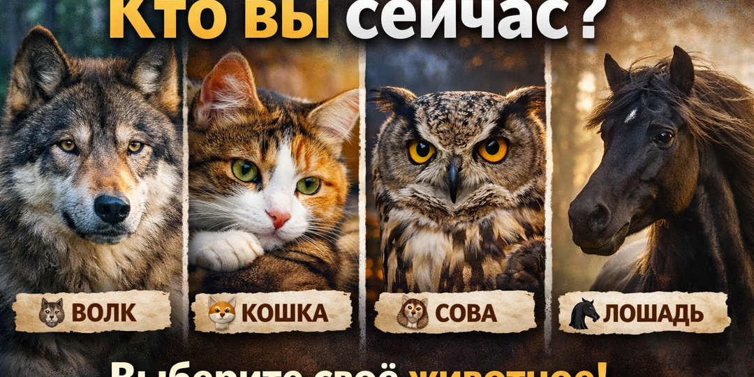 Психологический тест: выберите животное и посмотрите, в каком состоянии вы сейчас