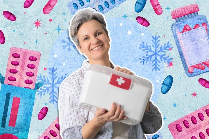 Домашняя аптечка на январь: список необходимых препаратов для семьи 45+. Коллаж © Life.ru. Обложка © Shutterstock / FOTODOM / Kostikova Natalia, © Freepik, © Freepik