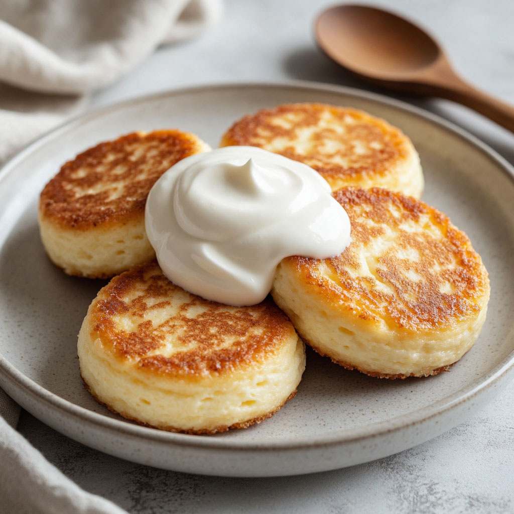 Сырники без сахара + сметана