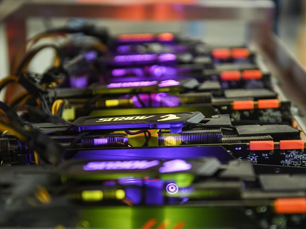    Стеллажи с фермами для майнинга криптовалют© РИА Новости . Евгений Одиноков