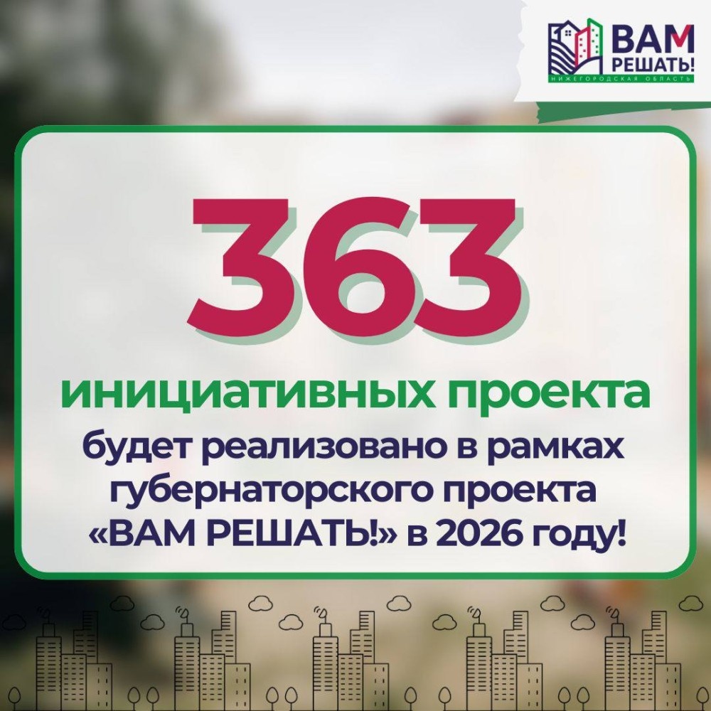    363 инициативы реализуют в Нижегородской области в 2026 году