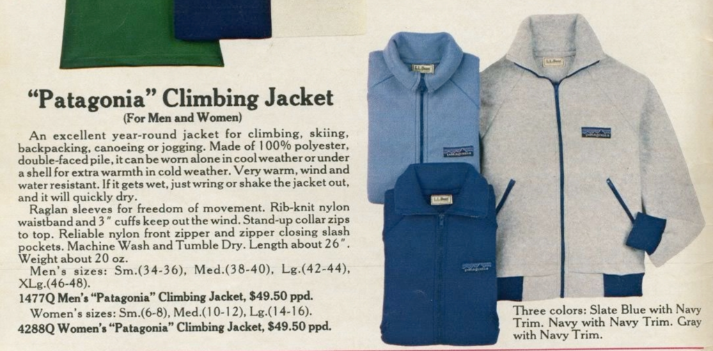 Вырезка из журнала о флисовых толстовках Patagonia