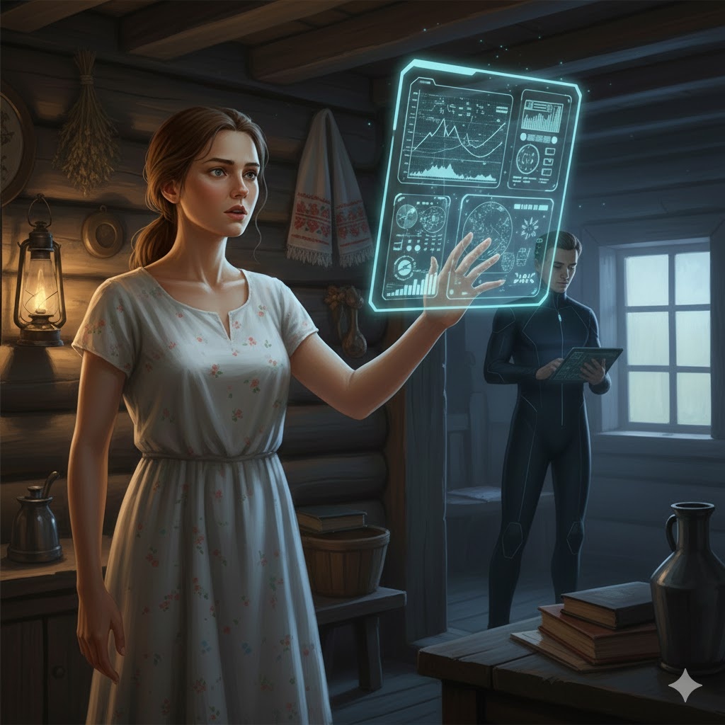 "Связующее звено Анна и Посланники", иллюстрация создана сетью Джемини