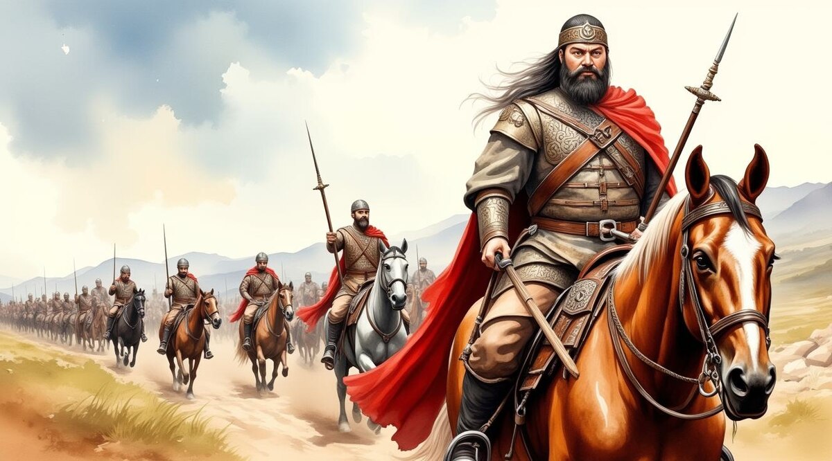 Изображение Чингисхана с воинством