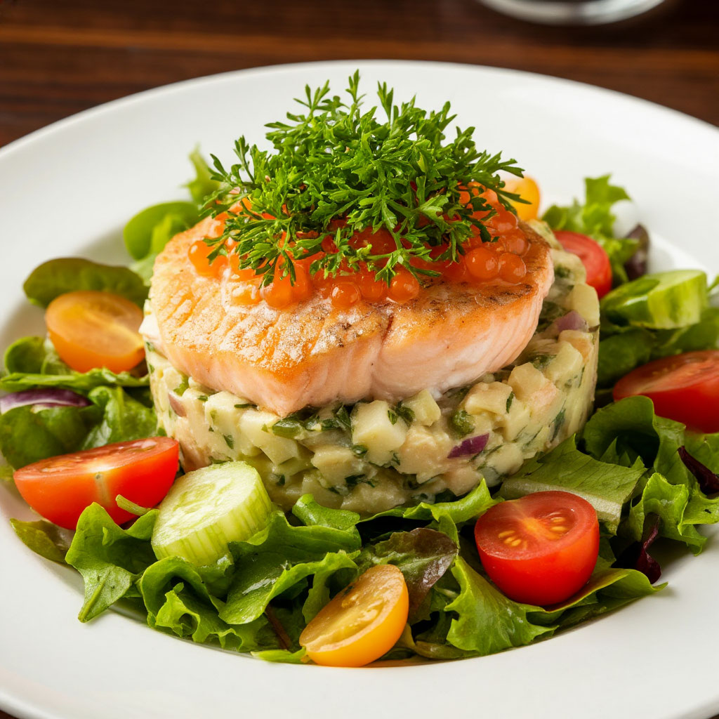 Оливье с рыбой