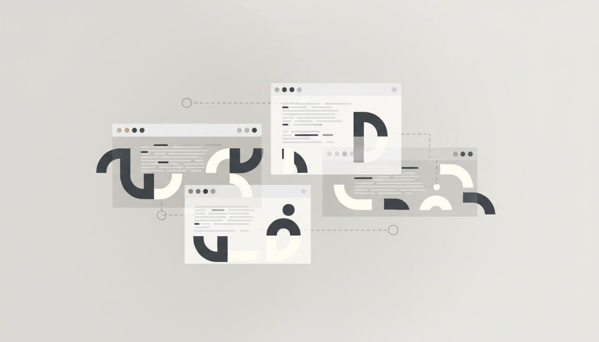 Нейтральная иллюстрация с абстрактными элементами типографики, отражающая тему генерации текста в изображениях.