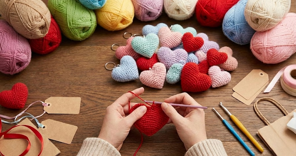 Сердечные дела: Мини-брелоки и амигуруми-сердечки — идеи для сувениров коллегам