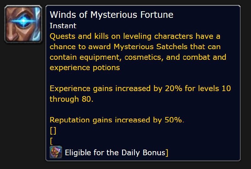 Изменится эффект "Ветров таинственной удачи" в Pre-Patch