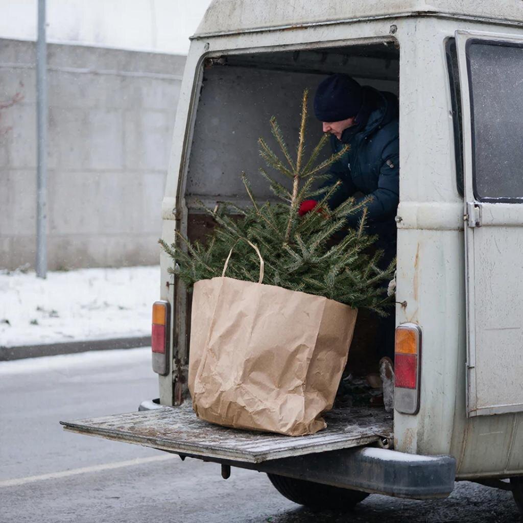 Сдавайте елки на переработку, ведь в таком случае они будут вторично использованы для благих целей.  Фото: Изображение сгенерировано с помощью ИИ / Станислав Казаченко