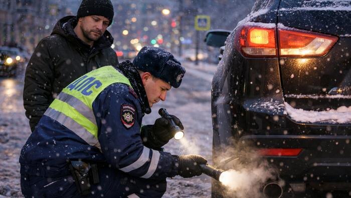 Три вещи, за которые реально накажут в 2026: ксенон, яркие стопы, громкий выхлоп. Обложка © Chat GPT