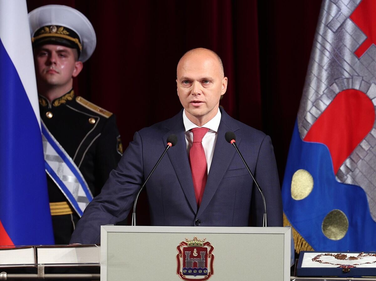    Губернатор Калининградской области Алексей Беспрозванных на церемонии вступления в должность в Калининграде | © РИА Новости / Виталий Невар