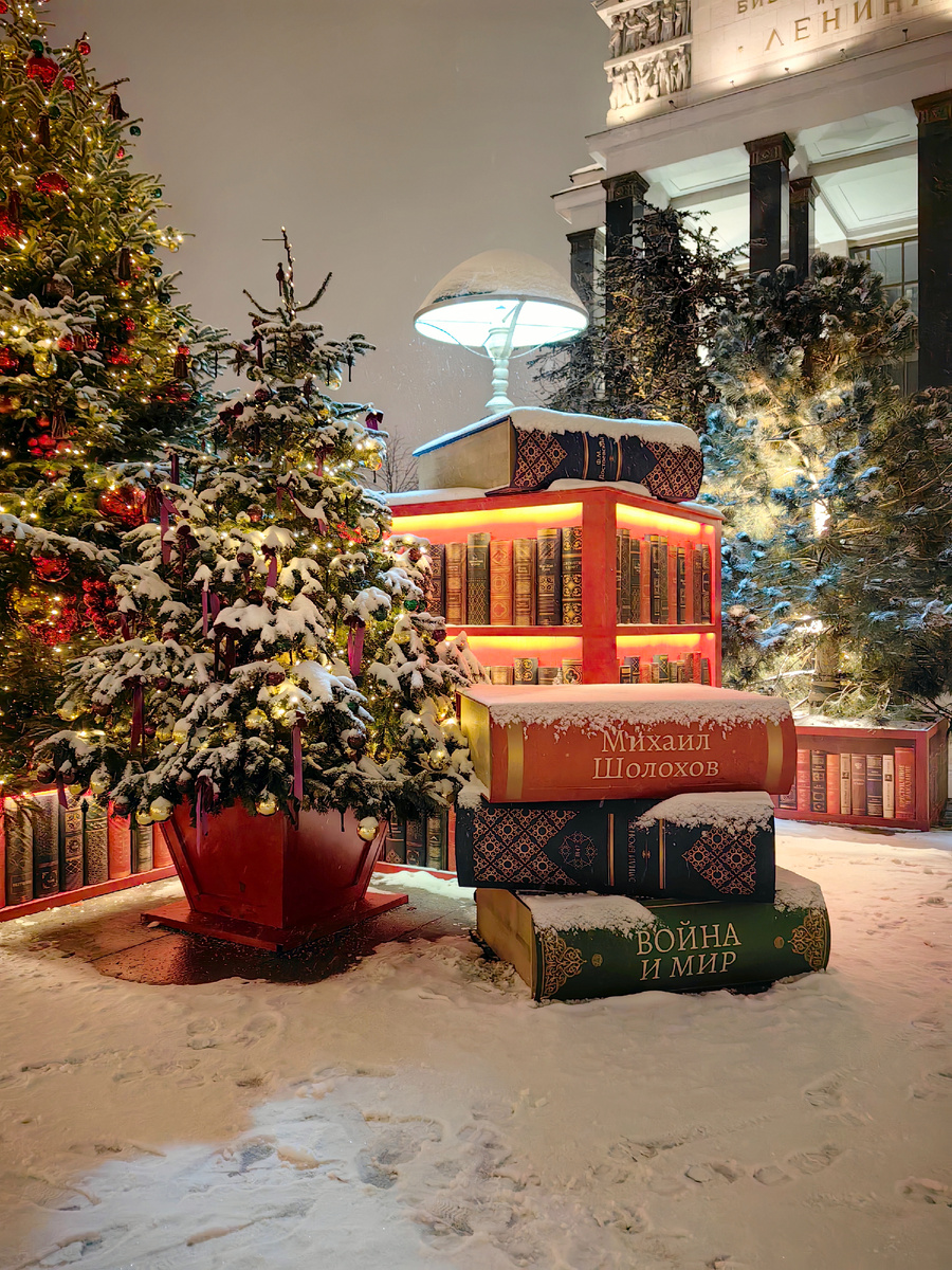 «Волшебная библиотека». Новогодняя ёлка у Российской государственной библиотеки. Новогодняя Москва 2026. Фестиваль «Зима в Москве»