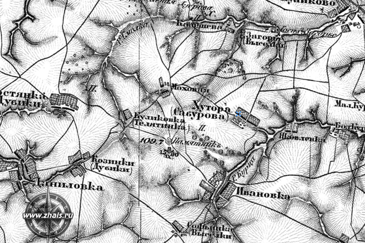 Фрагмент карты Шуберта 1840 г.