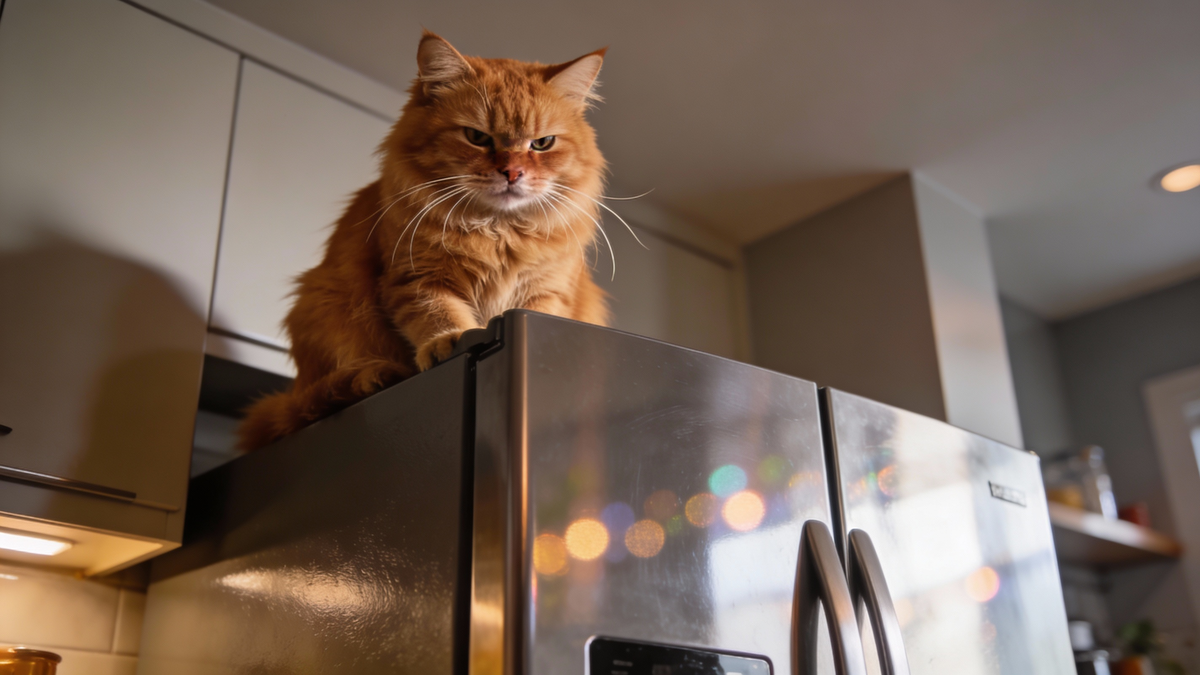 Кошка не смотрит на тебя свысока — она просто проверяет, всё ли в порядке в её владениях