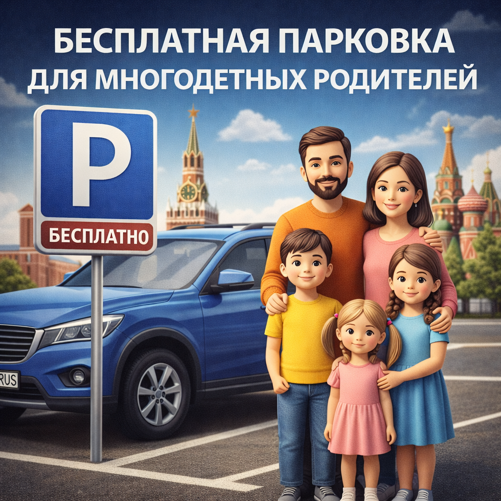 Многодетных родителей хотят освободить от платы за парковку по всей стране