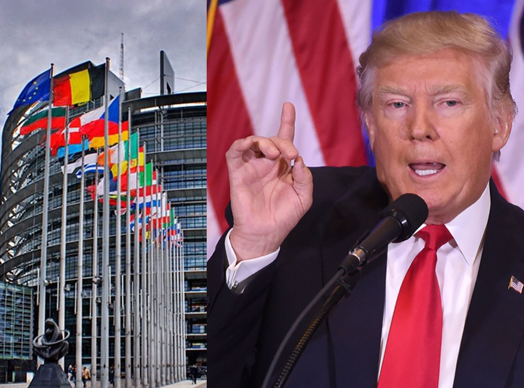 used images: European Parliament building, Donald Trump // Internet