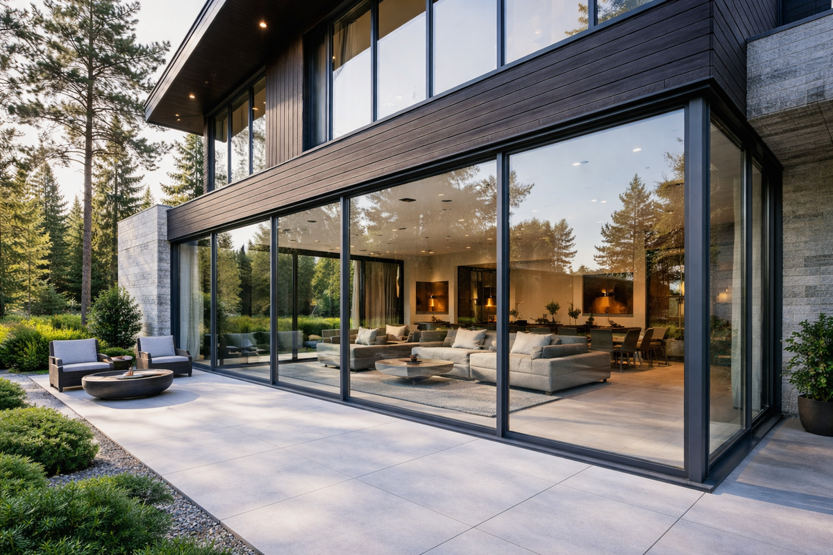 Теплое панорамное остекление частного дома с. Барвиха, парадная