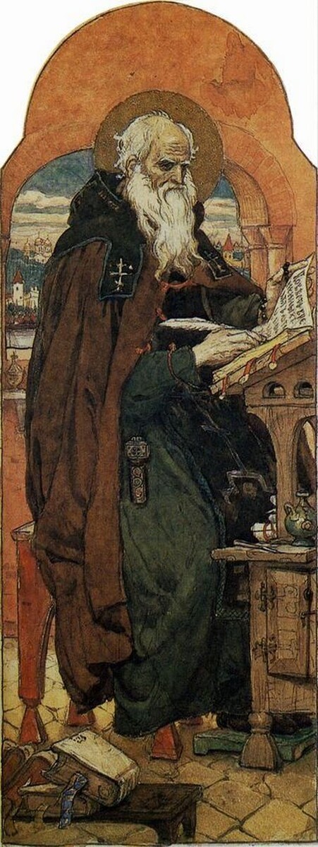 Картина Васнецова, Нестор летописец