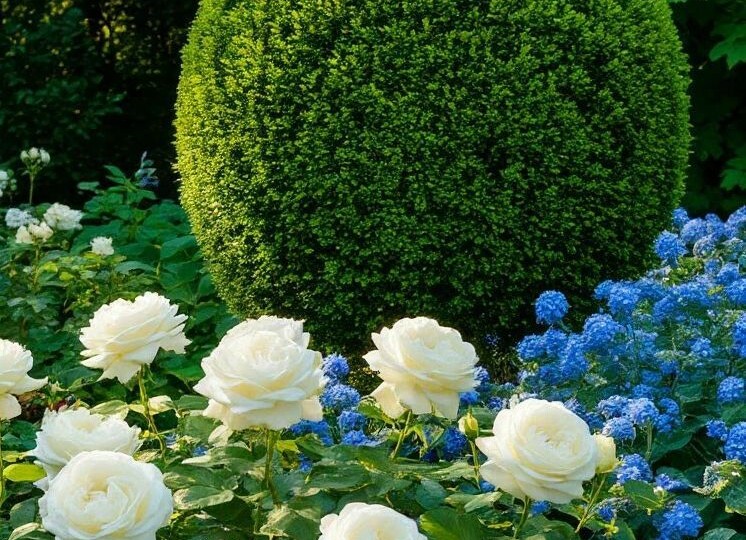 Создание бело-синего цветника в ландшафтном дизайне, ч. 1