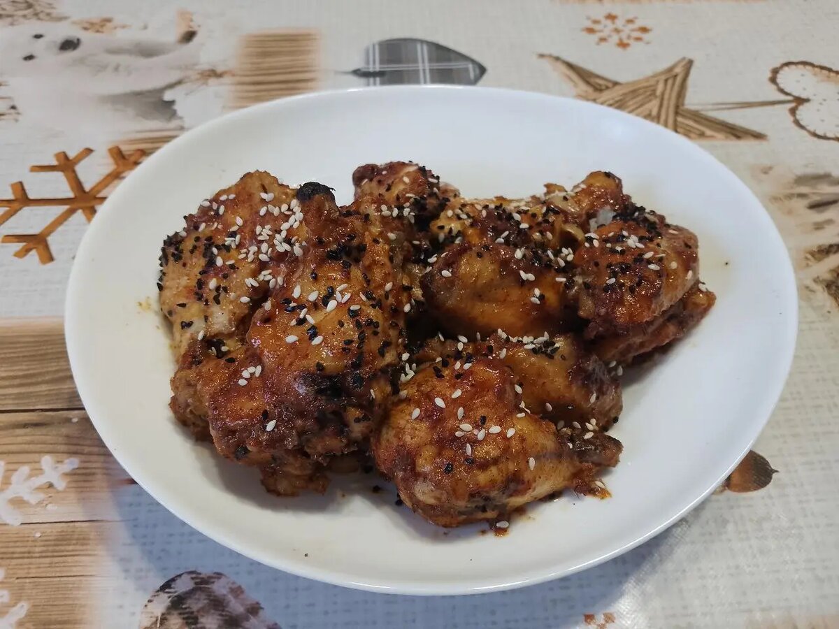 Куриные крылышки запеченные в маринаде