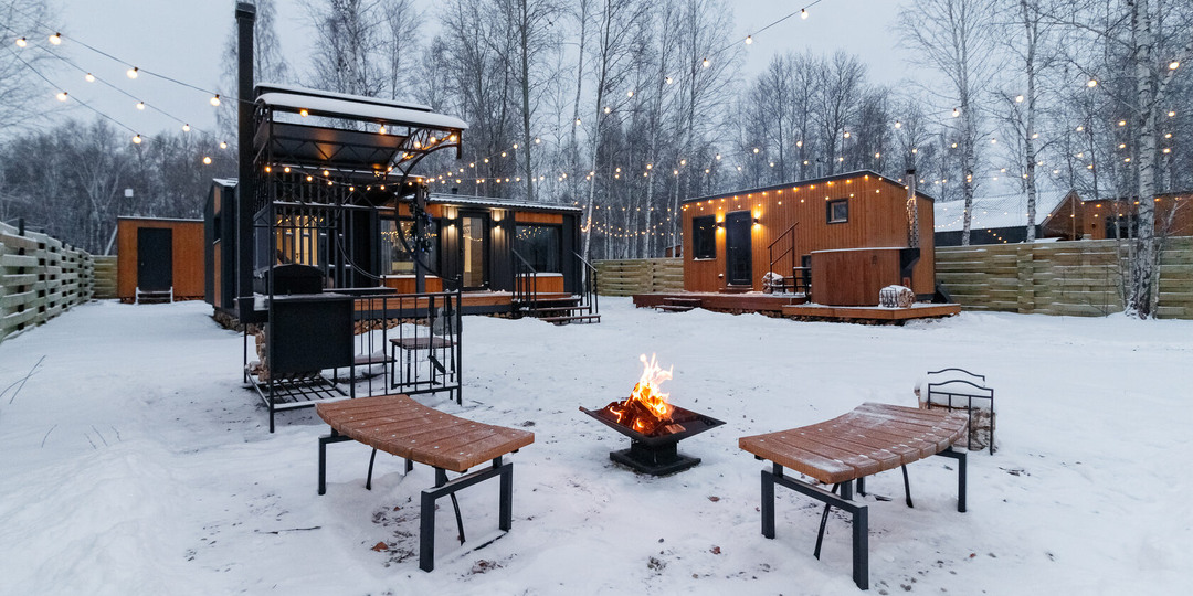 Модульный дом с баней и чаном в Тюмени: премиум-комфорт для семьи и отдыха круглый год