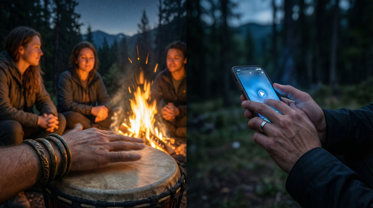 Один и тот же ритм когда-то собирал гребцов, а теперь собирает плейлист. Это момент, когда звук из сигнала стал искусством.