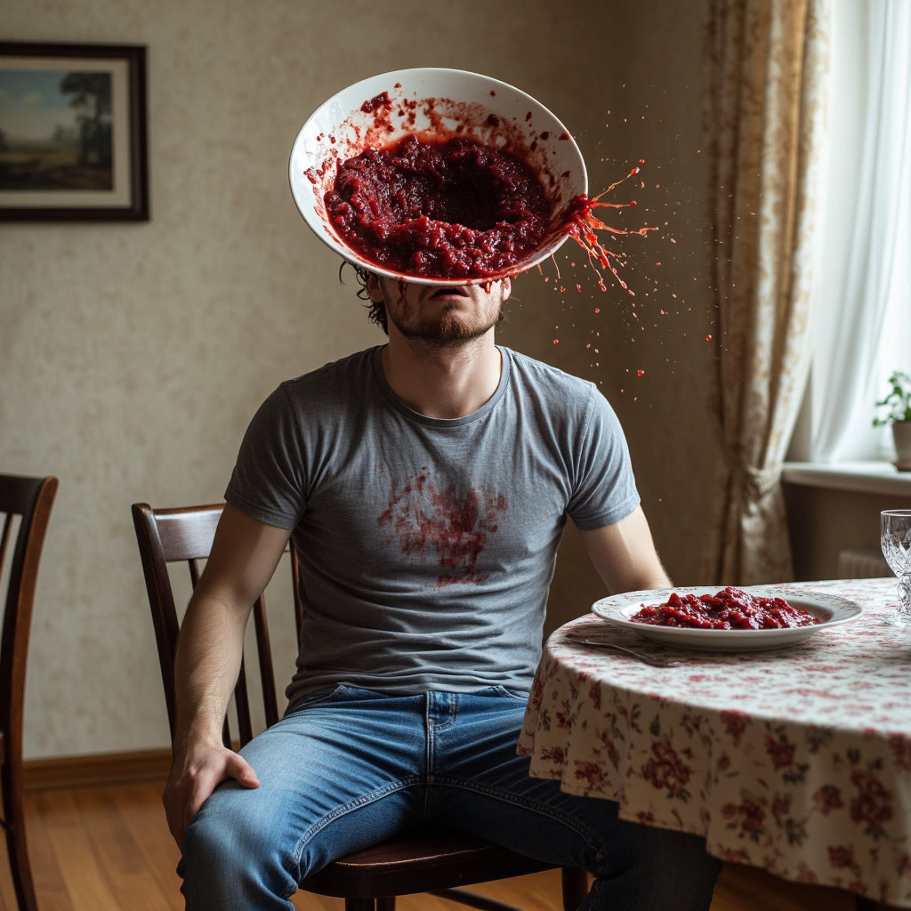 Ох как колоритно Алиса все это нарисовала)) Правда, вряд ли там борщ, ну да ладно, по описанию-то вы в курсе, что он ☺