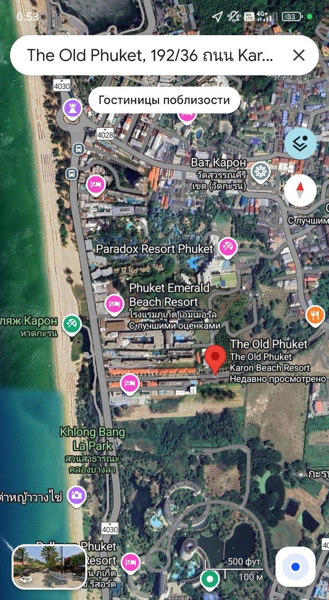 Расположение отеля на карте