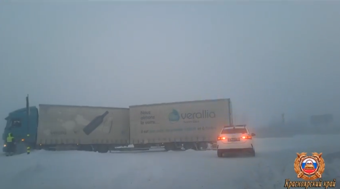     Назаровские инспекторы спасли из снежного плена фуру с 30 коровами