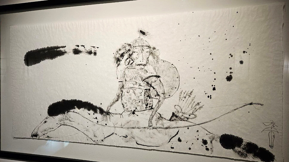 Экспозиция выставки графики Даши Намдакова «Тушь» в галерее Виктора Бронштейна.📷Фото: Влад Никифоров