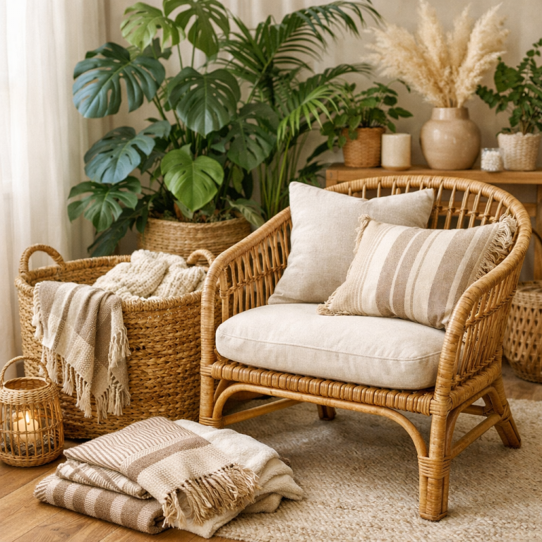   Как создать уникальные плетеные изделия: 7 секретов удачного сочетания ротанга с текстилем для вашего дома Loza