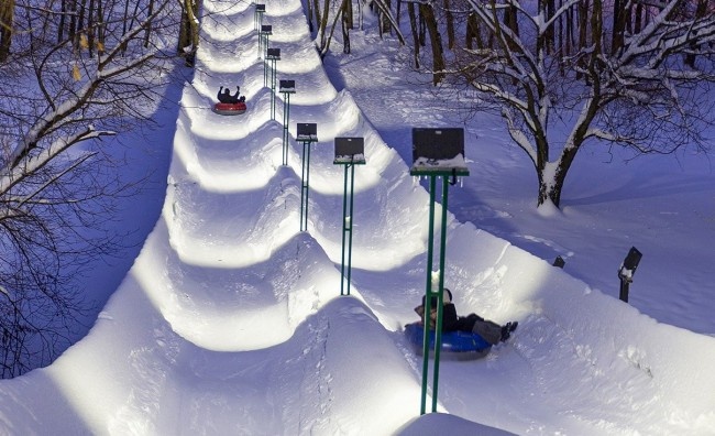 тюбинговая горка в парке 50-летия Октября